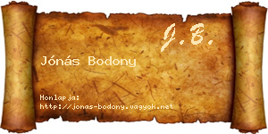 Jónás Bodony névjegykártya